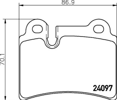 Гальмівні колодки, дискове гальмо (набір) BEHR-HELLA 8DB355011861