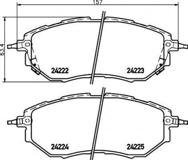 Гальмівні колодки дискові перед. Subaru Tribeca 05-/Forester 12-/Legacy 3,0 03- BEHR-HELLA 8DB 355 012-031 (фото 1)