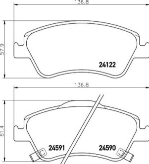 Гальмівні колодки, дискове гальмо (набір) BEHR-HELLA 8DB 355 013-561