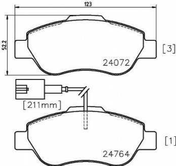 Колодки дискового тормоза BEHR-HELLA 8DB355014471 (фото 1)