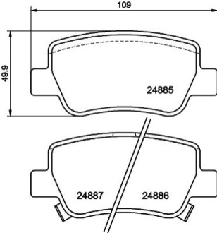 Гальмівні колодки, дискове гальмо (набір) BEHR-HELLA 8DB 355 014-641