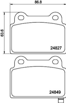 Гальмівні колодки, дискове гальмо (набір) BEHR-HELLA 8DB 355 014-701