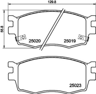 Гальмівні колодки, дискове гальмо (набір) BEHR-HELLA 8DB 355 014-921