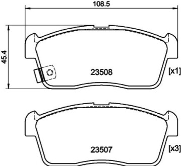 Гальмівні колодки, дискове гальмо (набір) BEHR-HELLA 8DB355015071