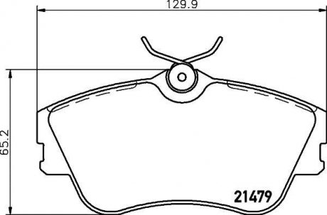 Тормозные колодки перед T4 1.9TD/2.4D 99 (R15)(невент.диск) - (7D0698151B / 701698151J / 701698151E) BEHR-HELLA 8DB355018-071