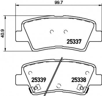 Комплект тормозных колодок, дисковый тормоз BEHR-HELLA 8DB 355 019-981