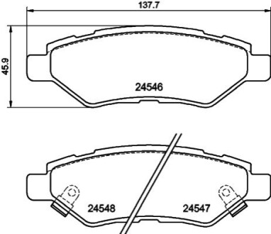 Гальмівні колодки, дискове гальмо (набір) BEHR-HELLA 8DB355020011