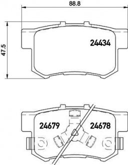 Гальмівні колодки дискові зад. Honda CR-V, Accord (автомат))) 2005- - (V9118H016 / V9118H001 / AY060HN005) BEHR-HELLA 8DB 355 020-021 (фото 1)