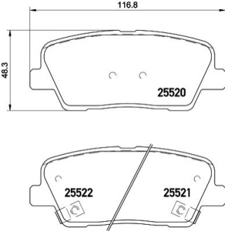 Гальмівні колодки дискові T2175 BEHR-HELLA 8DB 355 020-101