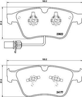 Колодки гальмівні дискові комплект; передн. BEHR-HELLA 8DB355020441