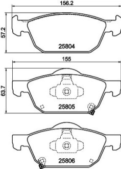 Колодки тормозные honda civic 12- передние BEHR-HELLA 8DB 355 021-431