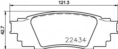Колодки гальмівні дискові комплект; задн. BEHR-HELLA 8DB355025121 (фото 1)