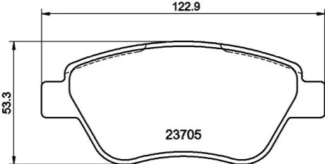 Колодки гальмівні (передні) Fiat Doblo 00-/Panda 03-/500 II 07-/Lancia Musa 04-12 BEHR-HELLA 8DB355025301