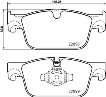 Колодки гальмівні дискові комплект; передн. BEHR-HELLA 8DB355025531