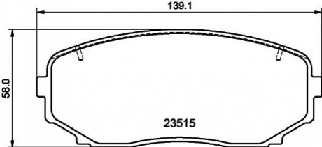 Колодки гальмівні дискові комплект; передн. BEHR-HELLA 8DB355032-941