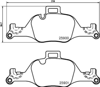 Колодки гальмівні (передні) BMW 3 (G20-21/G80-81)/X3-X6 18-/5 (G30/G31/F90)/6 (G32)/7 (G11/G12) 15- BEHR-HELLA 8DB355036531