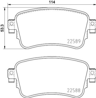 Гальмівні колодки Citroen Jumpy, Spacetourer Opel Vivaro C, Zafira Life Peugeot Expert, Traveller Toyota Proace, Proace Verso 1.5D-Electric BEHR-HELLA 8DB355037681