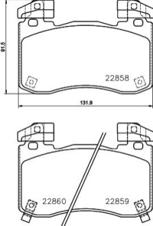 Brake Pad Set, disc brake BEHR-HELLA 8DB355039451 (фото 1)