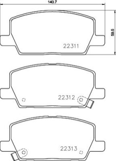 Колодки гальмівні (передні) Opel Insignia B 17-/ Mokka 12- (Mando) Q+ BEHR-HELLA 8DB355040001