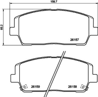 Гальмівні колодки дискові перед. Hyundai Santa Fe Kia Sorento 2.0D/2.2D/2.4 01.15- BEHR-HELLA 8DB 355 040-011