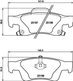 Klocki ham. tył JEEP BEHR-HELLA 8DB355040031