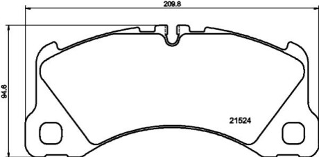 Колодки гальмівні (передні) Porsche Cayenne/Macan 14- Q+ (з датчиком) BEHR-HELLA 8DB355040051