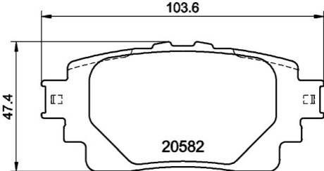 Klocki ham. tył LEXUS, TOYOTA BEHR-HELLA 8DB355040121