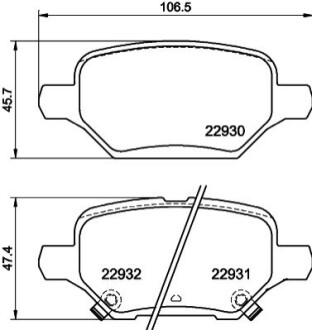 Brake Pad Set, disc brake BEHR-HELLA 8DB355040181