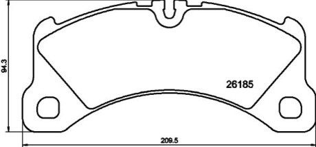 Колодки гальмівні (передні) Porsche Macan 14-18 (R18) (Brembo) BEHR-HELLA 8DB355040201