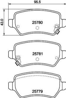 Klocki ham. tył CEED (JD), CEED Combi Van (JD), CEED Sportswagon (JD), PR BEHR-HELLA 8DB355040611