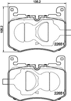 Brake Pad Set, disc brake BEHR-HELLA 8DB355040641