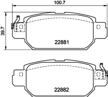 Klocki ham. tył NISSAN BEHR-HELLA 8DB355040651