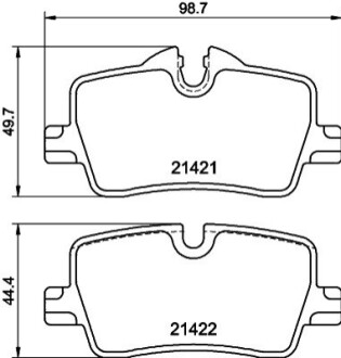 Колодки гальмівні (задні) BMW 3 (G20/G80/G28)/4 (G22/G82) 18- BEHR-HELLA 8DB355040681