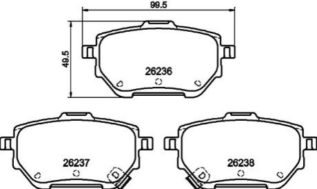 Колодки гальмівні (задні) Toyota Corolla 1.5/1.6 VVTi 19- Q+ BEHR-HELLA 8DB 355 040-711