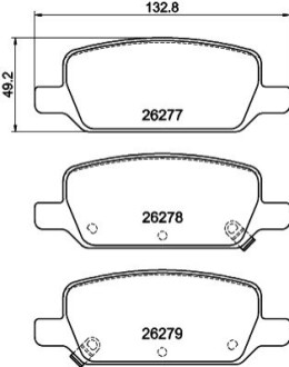 Колодки гальмівні (задні) Tesla Model 3 17-/Model Y 19- BEHR-HELLA 8DB355040951