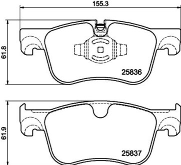 Brake Pad Set, disc brake BEHR-HELLA 8DB355041091