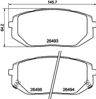 Колодки гальмівні (передні) Hyundai Ioniq/Tucson 20- BEHR-HELLA 8DB355043641