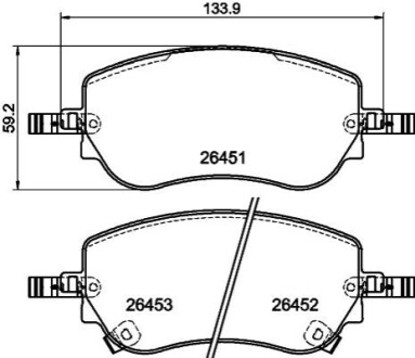 Комплект дискових гальмівних колодок BEHR-HELLA 8DB355043861 (фото 1)