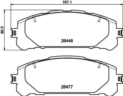 Колодки гальмівні (передніі) Toyota Rav4 20-/Highlander 19-/Kluger 21-/Suzuki Across 20- BEHR-HELLA 8DB355043871