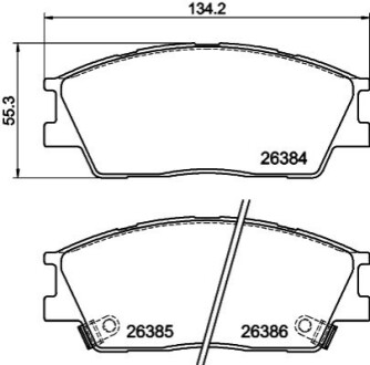 Колодки гальмівні передні (диск) BEHR-HELLA 8DB355043981 (фото 1)