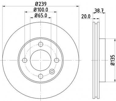 Гальмівний диск BEHR-HELLA 8DD 355 100-191