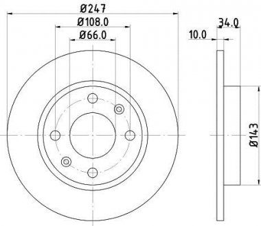 Гальмівний диск BEHR-HELLA 8DD 355 100-841 (фото 1)