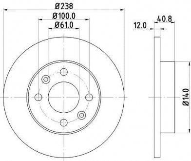 Тормозной диск BEHR-HELLA 8DD 355 101-241 (фото 1)