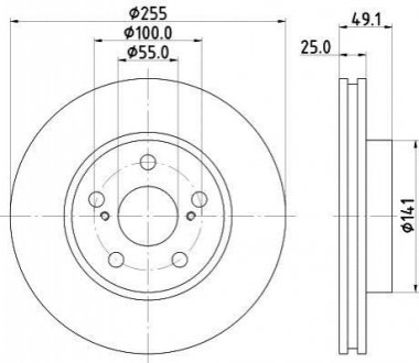 Тормозной диск BEHR-HELLA 8DD 355 104-891 (фото 1)