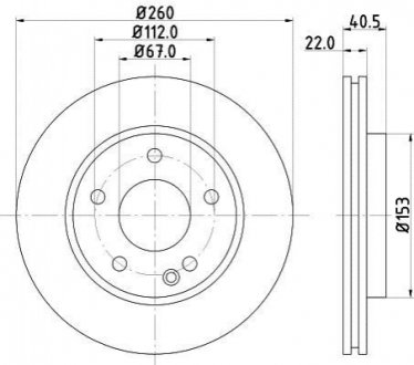 Тормозной диск BEHR-HELLA 8DD 355 105-991 (фото 1)