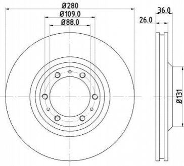 Тормозной диск BEHR-HELLA 8DD355106001 (фото 1)