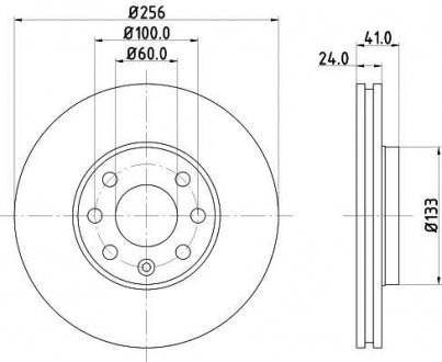 Диск тормозной - (MDC1049 / 95526647 / 9117677) BEHR-HELLA 8DD355106-051