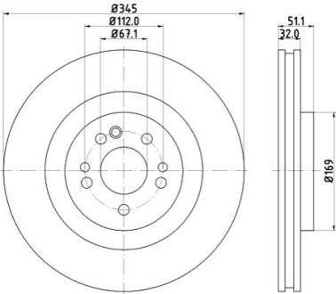 Гальмівний диск BEHR-HELLA 8DD 355 107-221