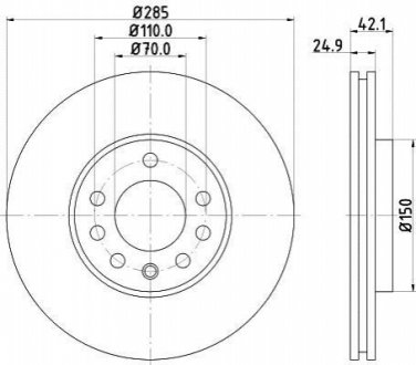 Диск тормозной перед. Opel Vectra C 1.8/2.2/1.9 02-> BEHR-HELLA 8DD 355 109-241