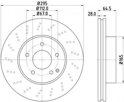 Диск тормозной - (A2304231912 / A2044213612 / A2044212812) BEHR-HELLA 8DD355114-391